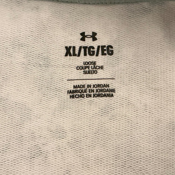 Ladies GREEN Under Armour Rival Terry Print Crew Sweatshirt Size XL - Picture 4 of 7